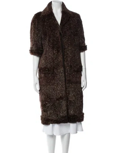 Pre-owned Chanel Vintage 2005 Fur Coat In Brown
