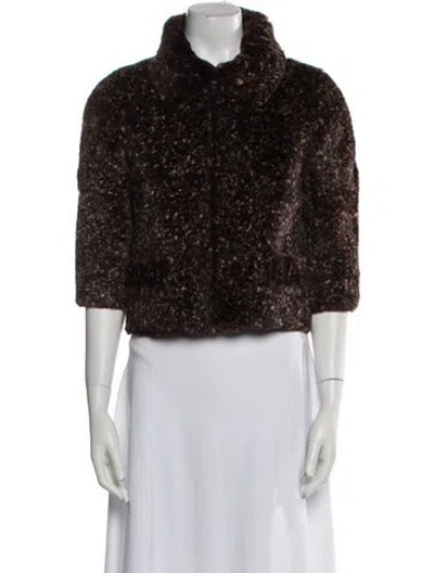 Pre-owned Chanel Vintage 2005 Fur Jacket In Brown