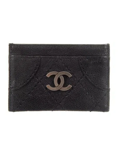 Pre-owned Chanel Vintage 2005-2006 Card Holder In Black
