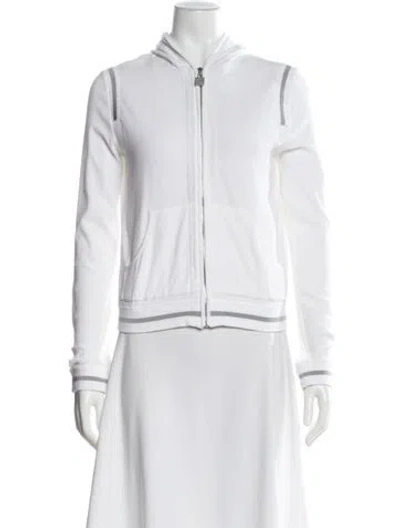 Pre-owned Chanel Vintage 2006 Bomber Jacket In White