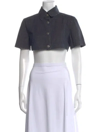 Pre-owned Chanel Vintage 2006 Button-up Top In Gray