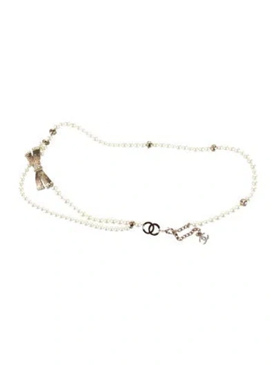 Pre-owned Chanel Vintage 2006 Chain-link Belt In White