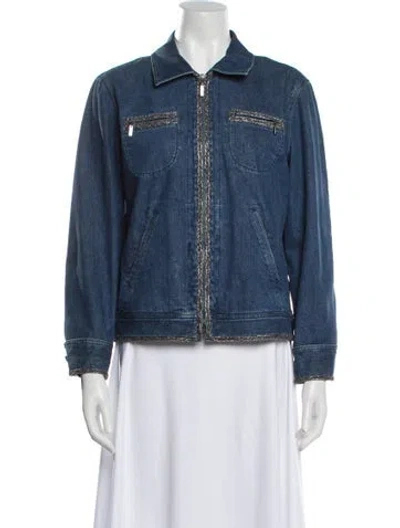 Pre-owned Chanel Vintage 2006 Denim Jacket In Blue