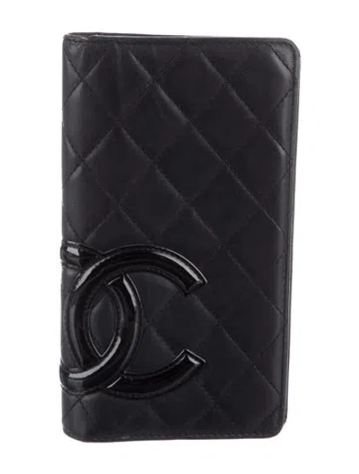 Pre-owned Chanel Vintage 2006-2008 Bifold Wallet In Black