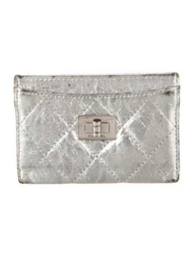 Pre-owned Chanel Vintage 2006-2008 Card Holder In Metallic/silver