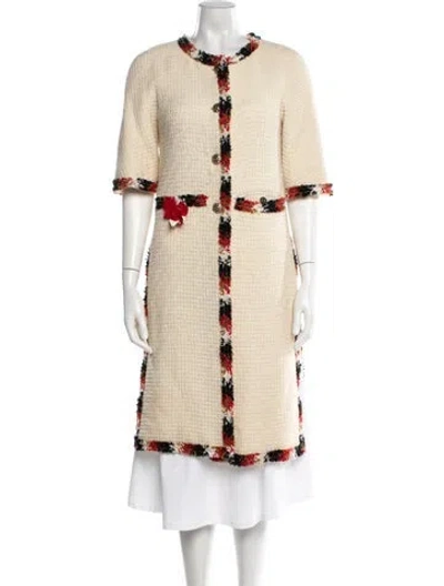 Pre-owned Chanel Vintage 2007 Faux Fur Coat In Neutral