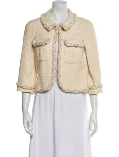 Pre-owned Chanel Vintage 2007 Faux Fur Jacket In Neutral