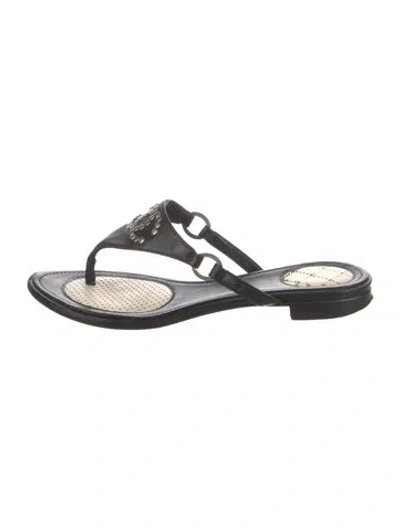 Pre-owned Chanel Vintage 2007 Flip Flops In Black
