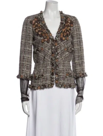 Pre-owned Chanel Vintage 2007 Jacket In Brown