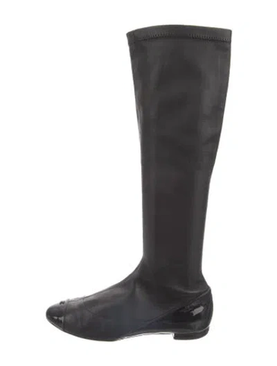 Pre-owned Chanel Vintage 2007 Riding Boots In Black