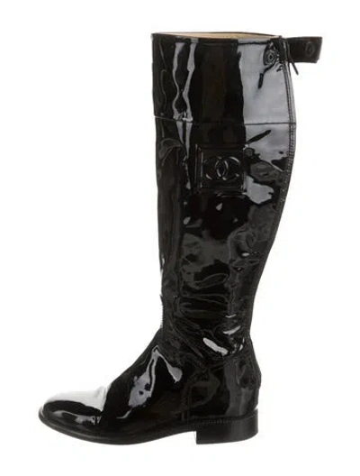Pre-owned Chanel Vintage 2007 Riding Boots In Black