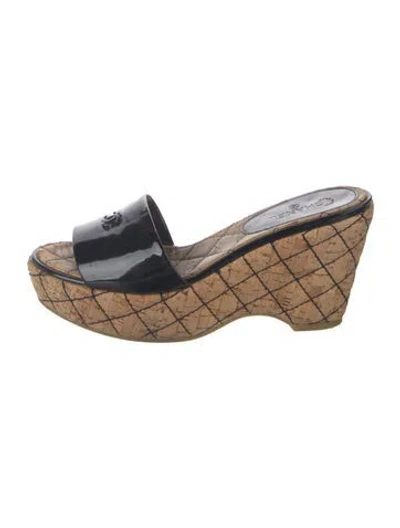 Pre-owned Chanel Vintage 2007 Slides In Black