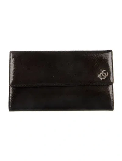Pre-owned Chanel Vintage 2007 Trifold Wallet In Black