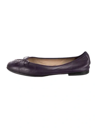 Pre-owned Chanel Vintage 2008 Ballet Flats In Purple