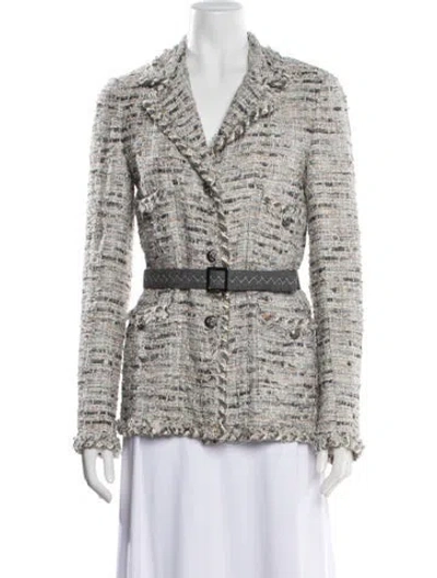 Pre-owned Chanel Vintage 2008 Blazer In Gray