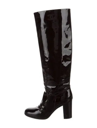 Pre-owned Chanel Vintage 2008 Boots In Burgundy