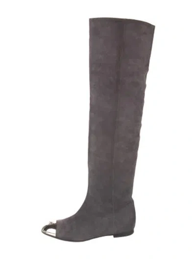 Pre-owned Chanel Vintage 2008 Boots In Gray