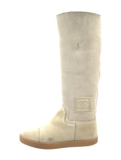 Pre-owned Chanel Vintage 2008 Boots In Neutrals