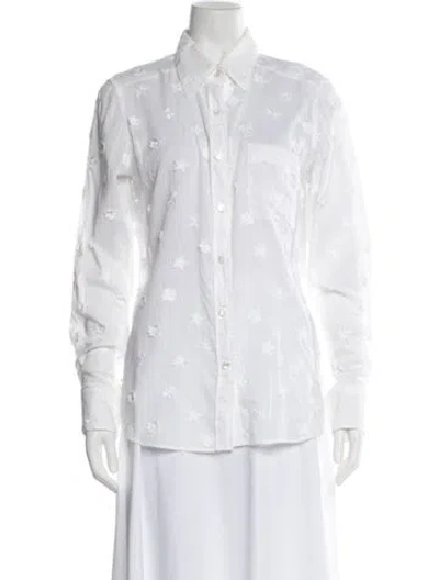 Pre-owned Chanel Vintage 2008 Button-up Top In White