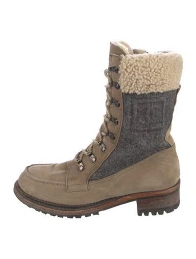 Pre-owned Chanel Vintage 2008 Combat Boots In Neutral