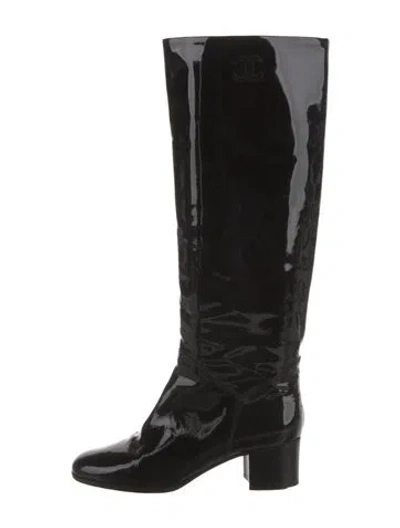 Pre-owned Chanel Vintage 2008 Riding Boots In Black