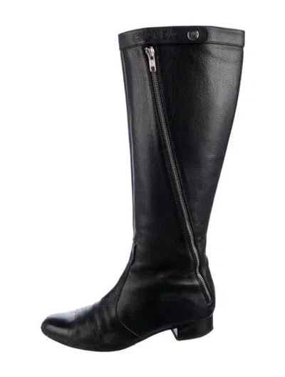 Pre-owned Chanel Vintage 2008 Riding Boots In Black