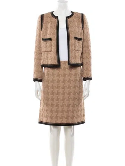 Pre-owned Chanel Vintage 2008 Skirt Suit In Brown