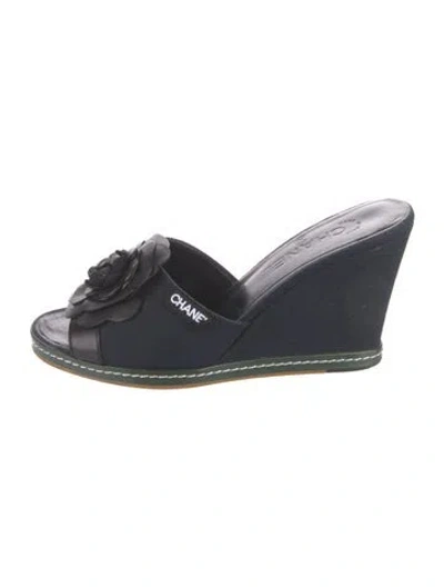 Pre-owned Chanel Vintage 2008 Slides In Blue
