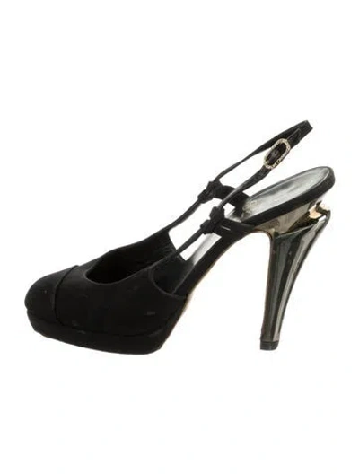 Pre-owned Chanel Vintage 2008 Slingback Pumps In Black