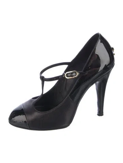 Pre-owned Chanel Vintage 2008 T-strap Pumps In Black