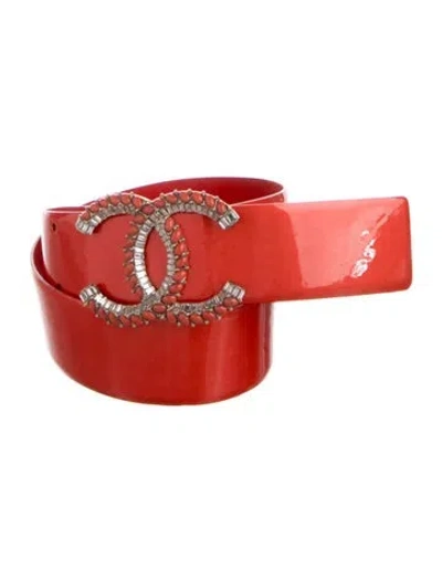 Pre-owned Chanel Vintage 2008 Waist Belt In Red