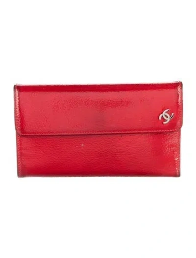 Pre-owned Chanel Vintage 2008-2009 Trifold Wallet In Red