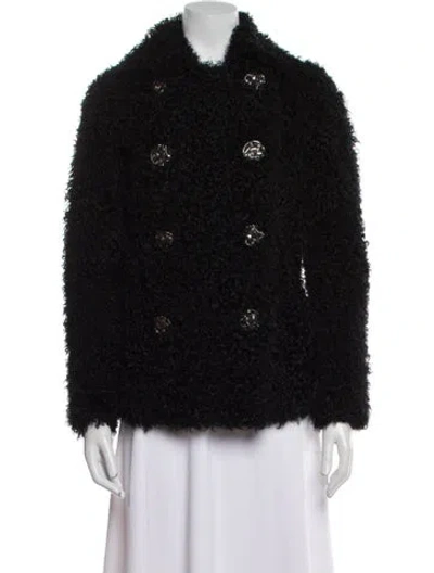 Pre-owned Chanel Vintage 2009 Faux Fur Jacket In Black