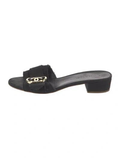 Pre-owned Chanel Vintage 2009 Slides In Black
