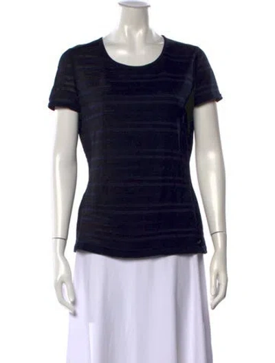 Pre-owned Chanel Vintage 2009 T-shirt W/ Tags In Blue/metallic