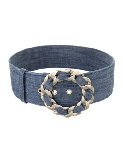 Pre-owned Chanel Vintage 2009 Waist Belt In Blue