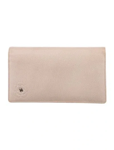 Pre-owned Chanel Vintage 2009-2010 Bifold Wallet In Neutral
