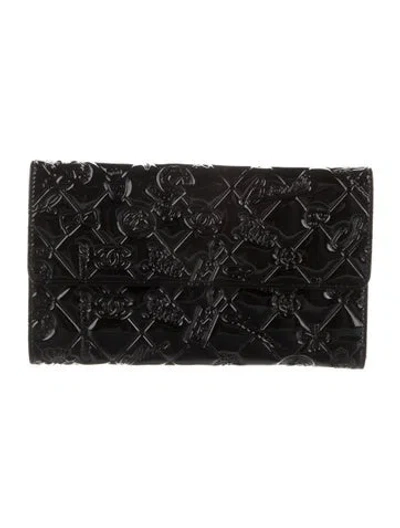 Pre-owned Chanel Vintage 2009-2010 Continental Wallet In Black