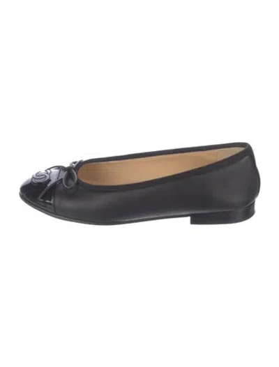Pre-owned Chanel Vintage 2010 Ballet Flats In Black