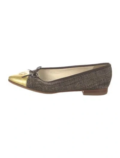 Pre-owned Chanel Vintage 2010 Ballet Flats In Brown