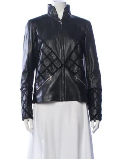 Pre-owned Chanel Vintage 2010 Biker Jacket In Black