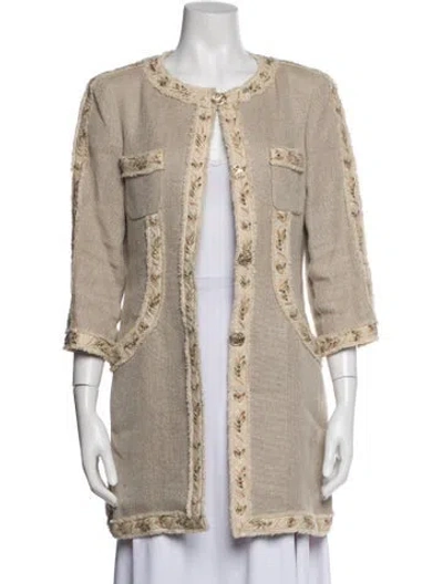 Pre-owned Chanel Vintage 2010 Coat In Neutrals