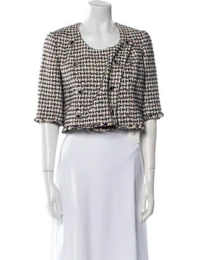 Pre-owned Chanel Vintage 2010 Evening Jacket In White