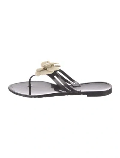 Pre-owned Chanel Vintage 2010 Flip Flops In Black