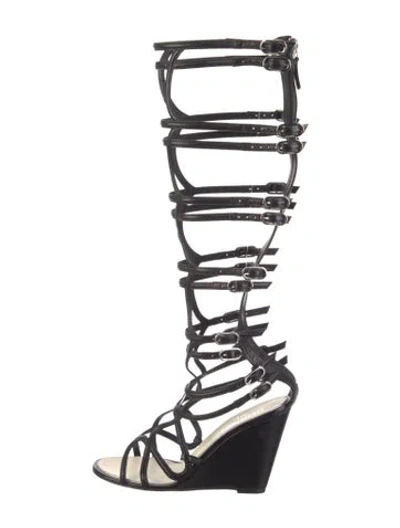 Pre-owned Chanel Vintage 2010 Gladiator Sandals In Black