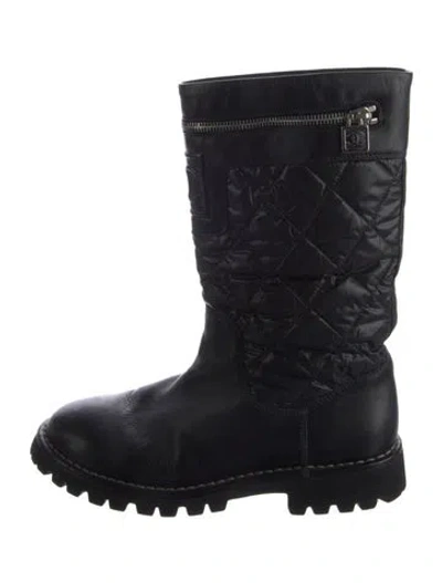 Pre-owned Chanel Vintage 2010 Moto Boots In Black