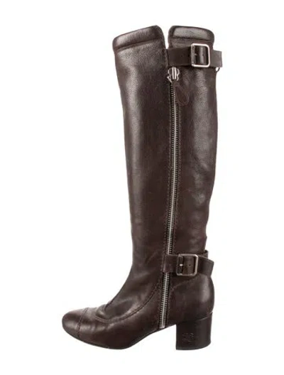 Pre-owned Chanel Vintage 2010 Riding Boots In Brown