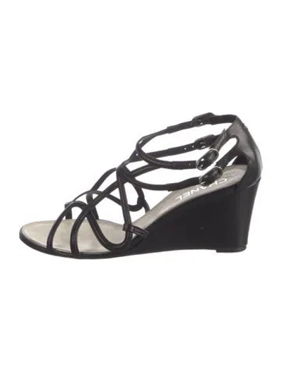 Pre-owned Chanel Vintage 2010 Sandals In Black