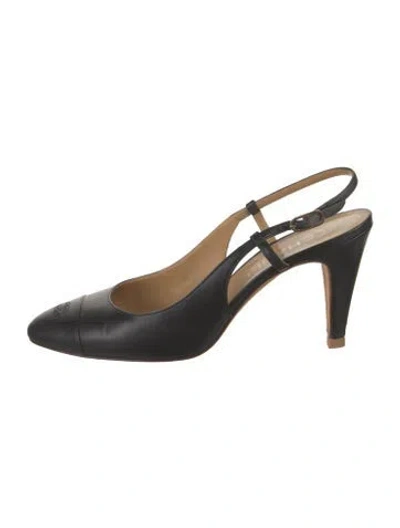 Pre-owned Chanel Vintage 2010 Slingback Pumps In Black