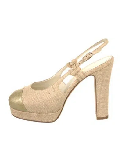 Pre-owned Chanel Vintage 2010 Slingback Pumps In Neutral